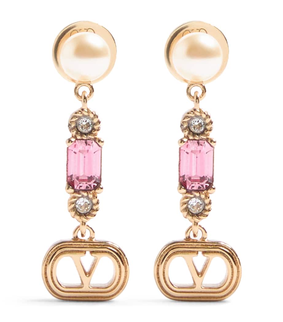 Crystal-Embellished Ovalette Earrings BUK Image 1