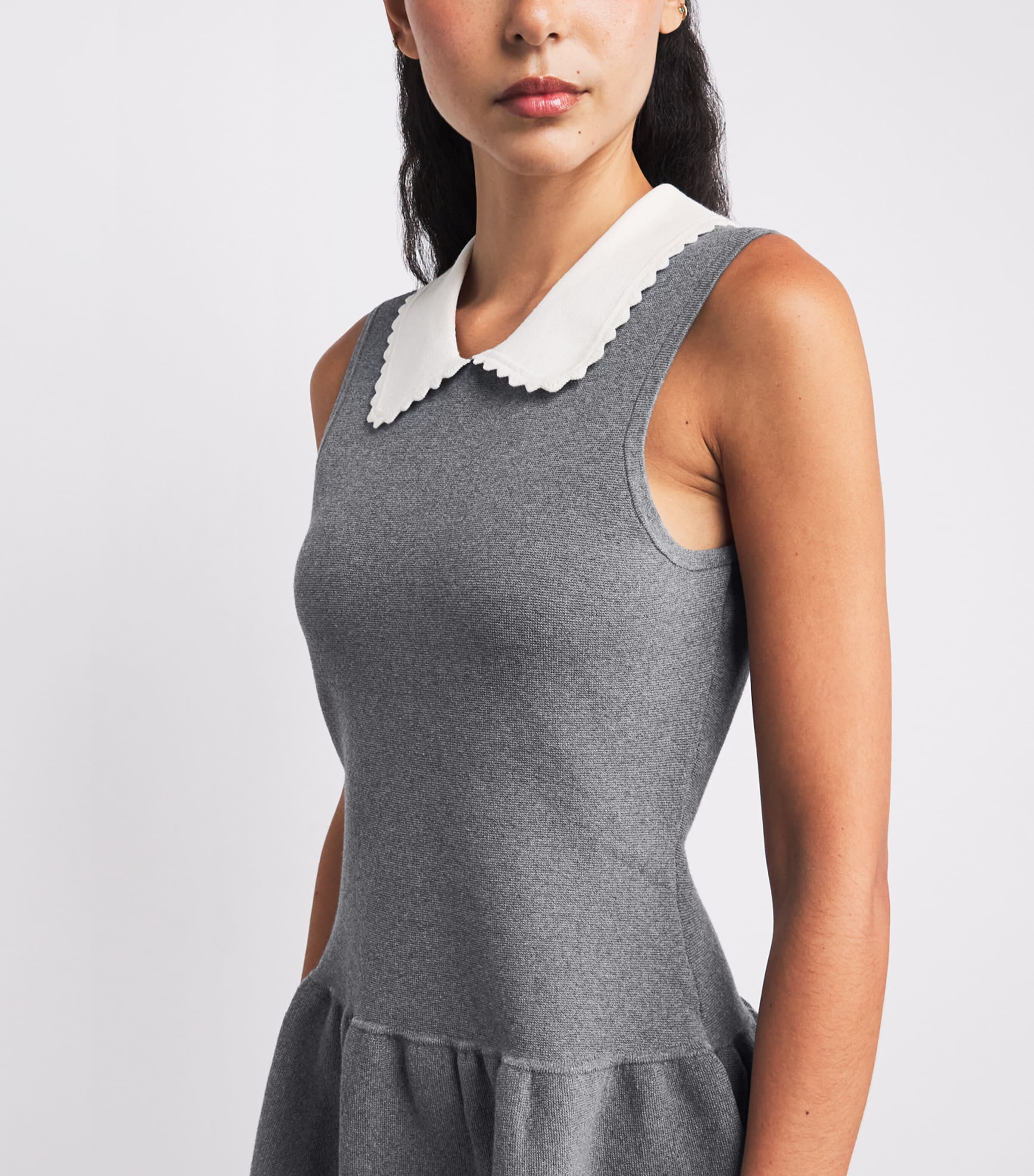 Cotton-Blend Skater Dress MOTTLED GREY Image 4