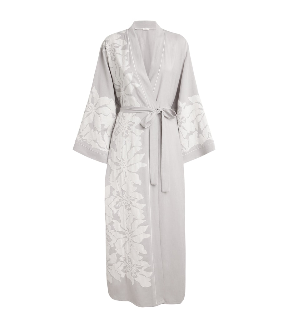 Bocan Womens Linen Acacia Robe Light Grey Image 1