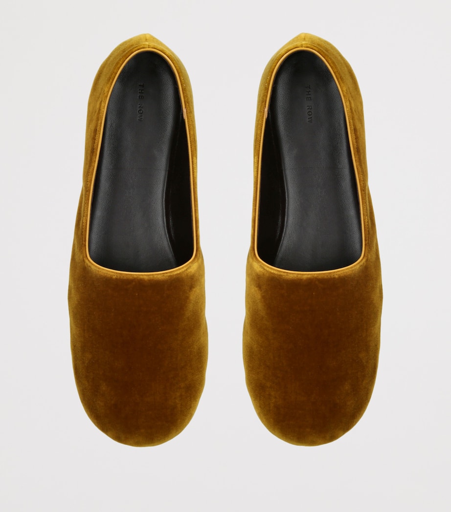 The Row Ponti Velvet Slippers Tan Image 3