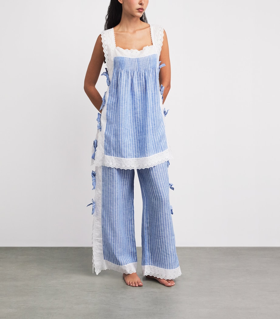 Loretta Caponi Womens Linen Fiocchini Top Porto Giunco Image 2