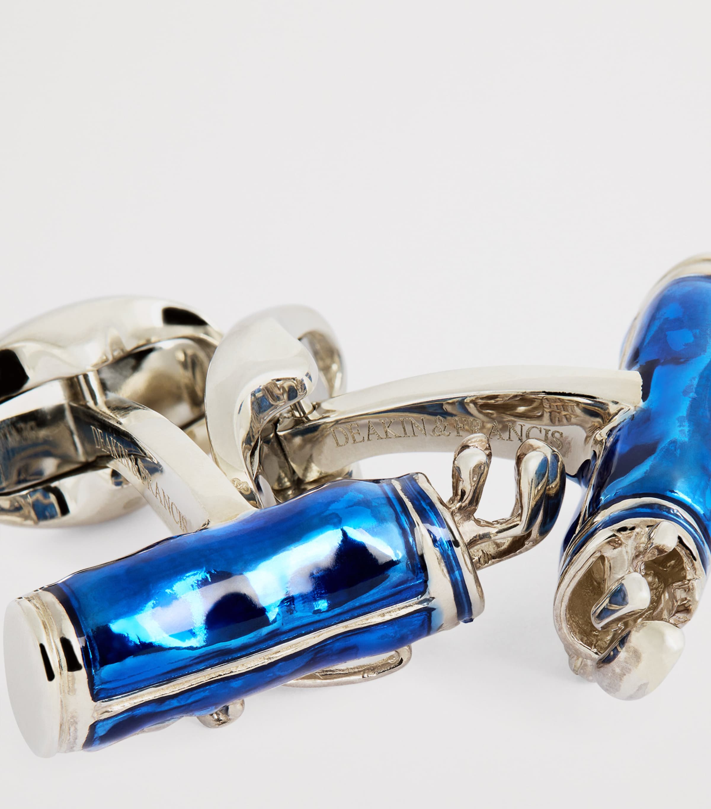 Sterling Silver Golf Cufflinks BLUE Image 6