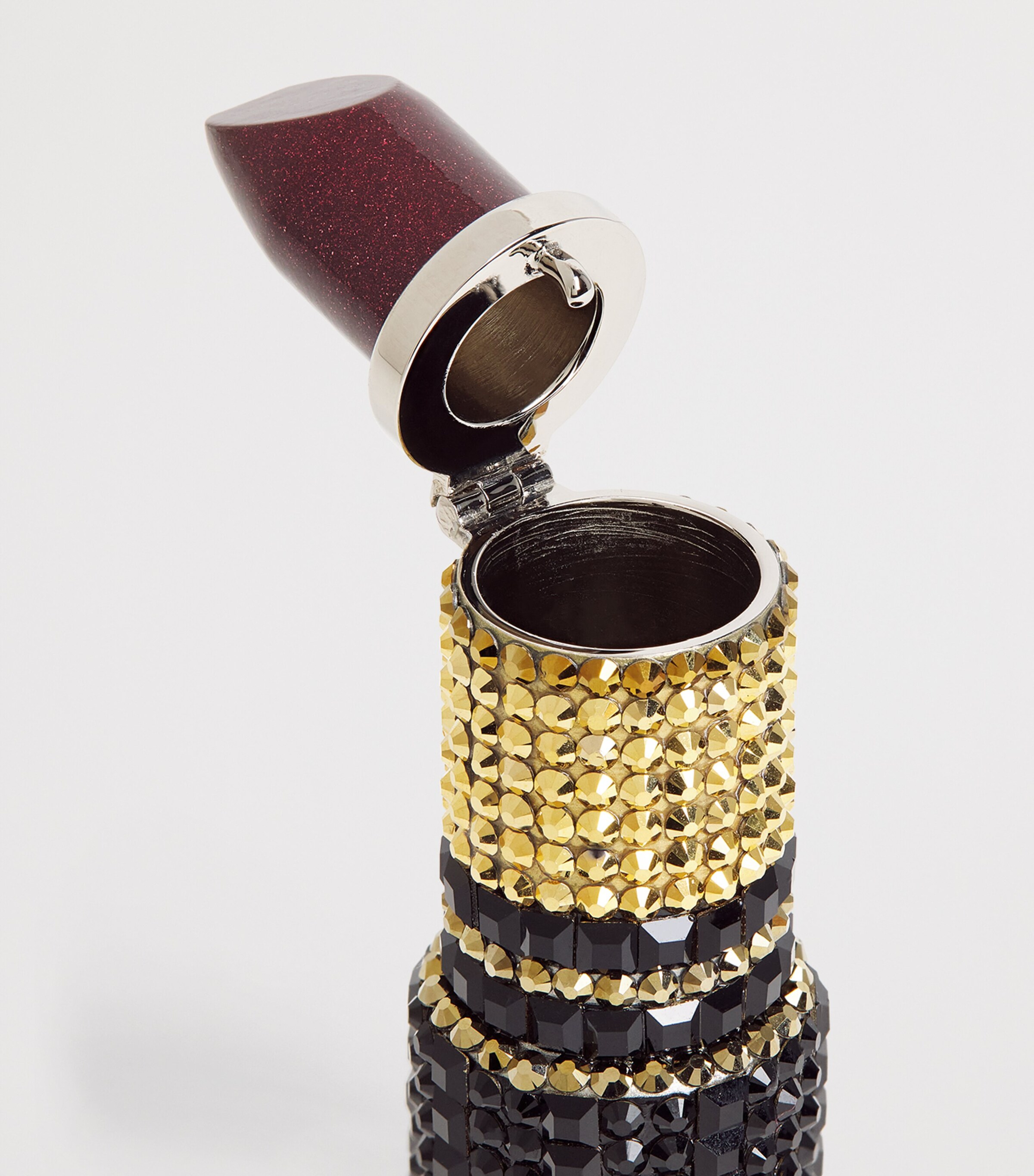 Judith Leiber Crystal-Embellished Lipstick Pill Box Csunr Cham Sunrs Mlt Image 3