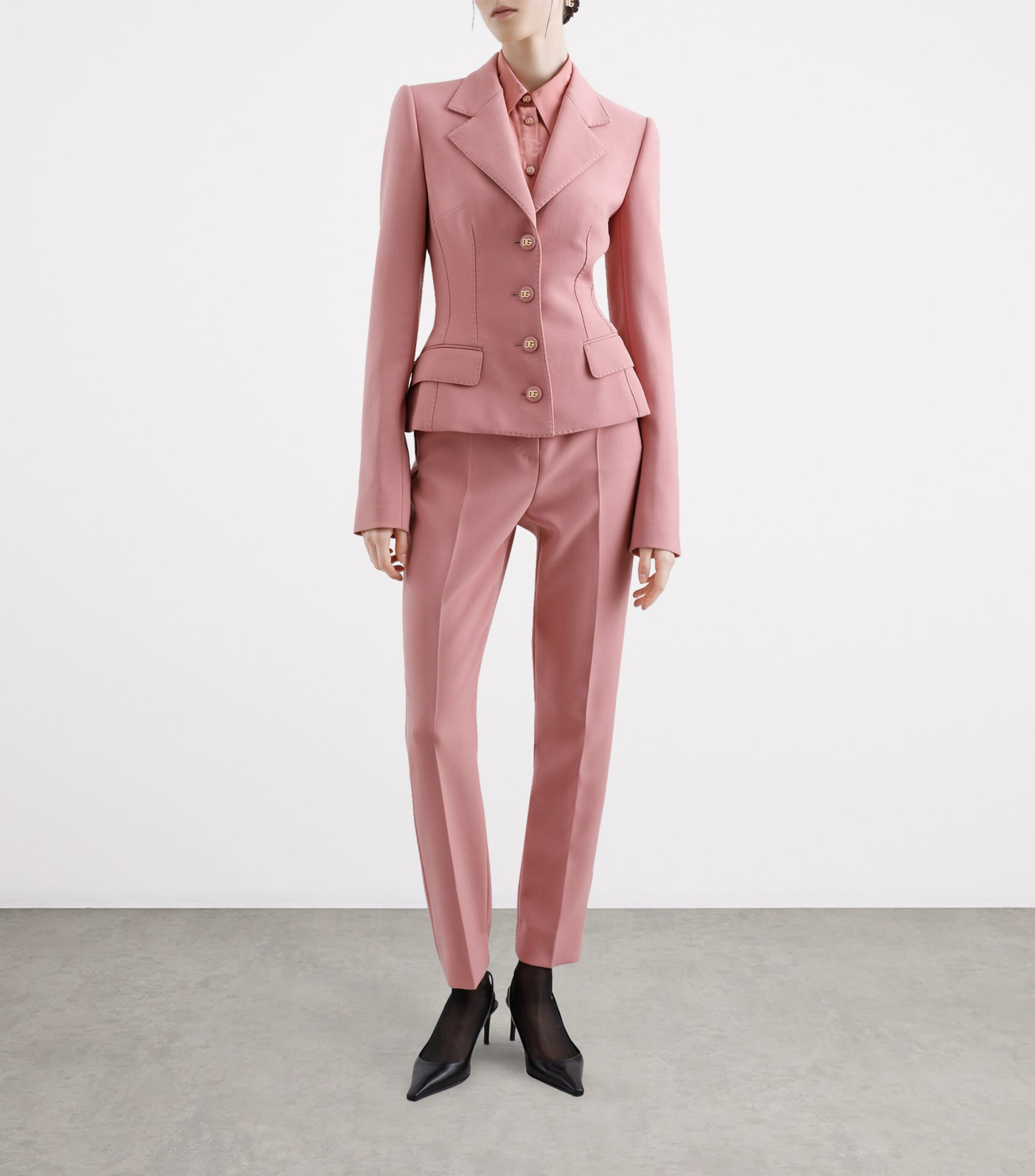 Virgin Wool Crepe Dolce Blazer F0473-POWDER PINK Image 2