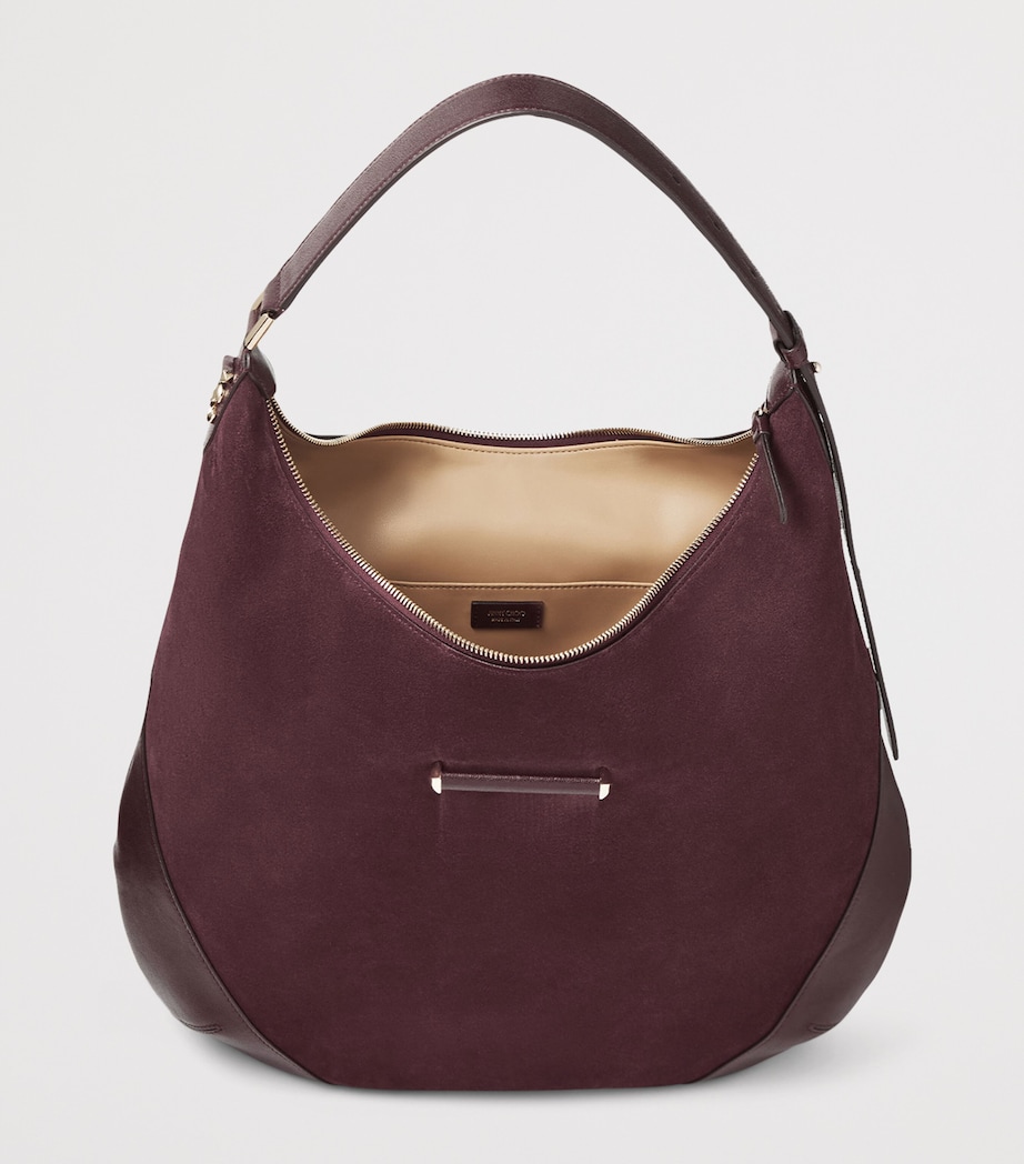 Jimmy Choo Womens Medium Suede Bar Shoulder Bag Deep Merlot/deep Mer Image 5