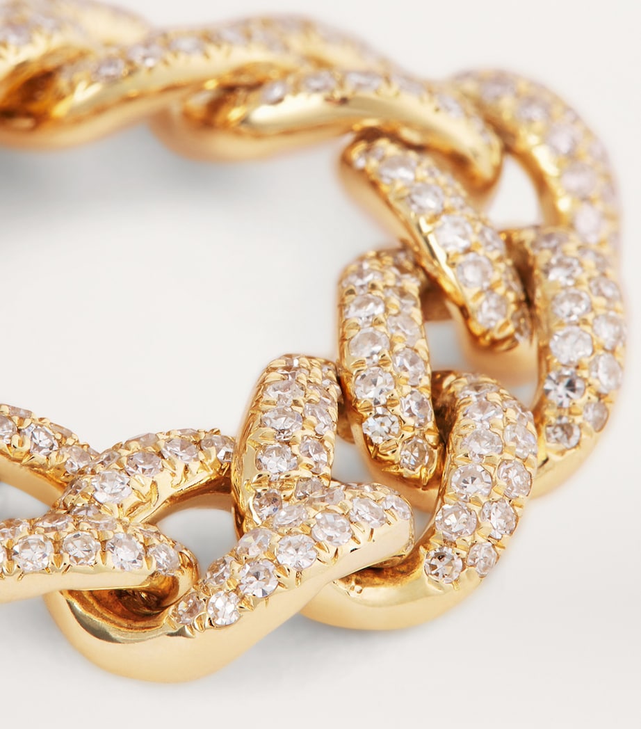 Yellow Gold and Diamond Pavé Link Ring YELLOW GOLD Image 6