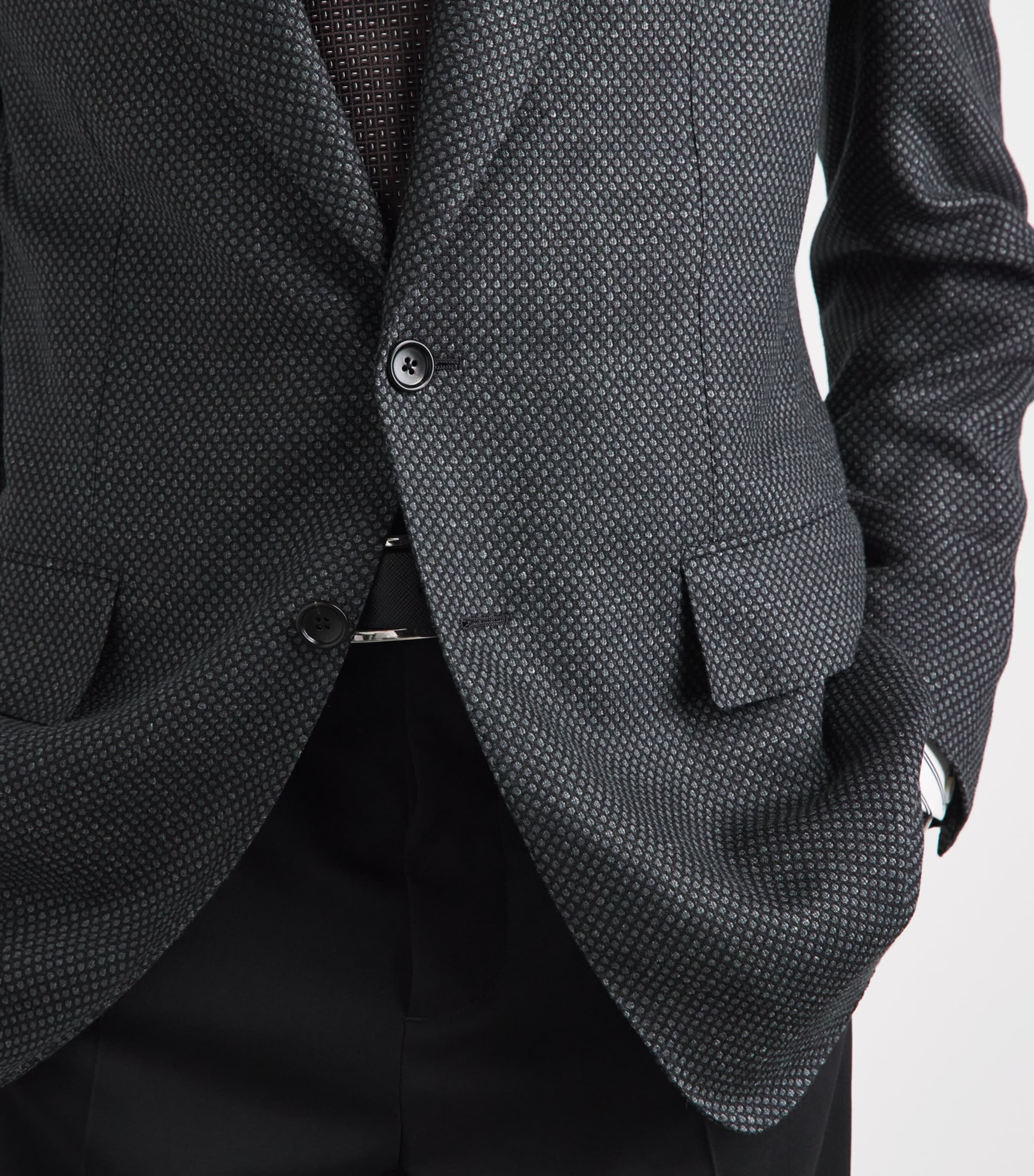 TOM FORD Mens Wool-Blend Honeycomb Shelton Blazer Nti Image 3