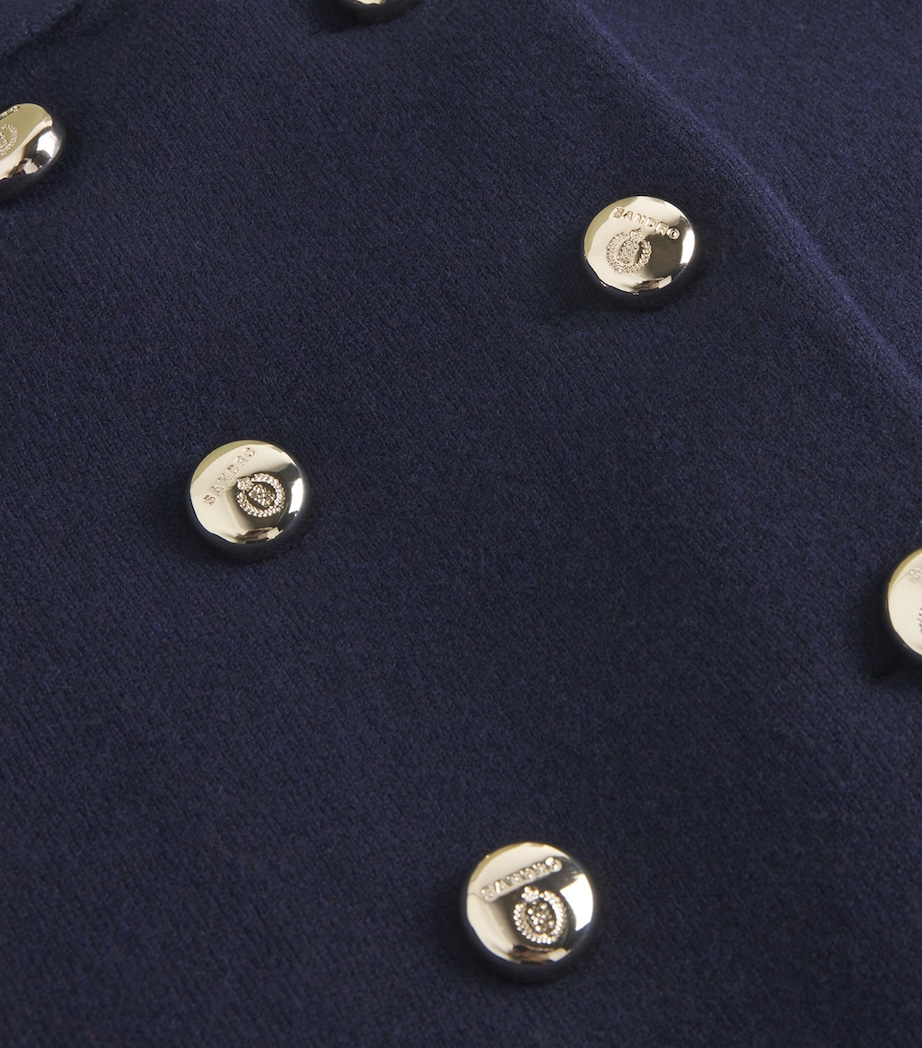 Wool-Blend Double-Breasted Cardigan NAVY BLUE Image 5