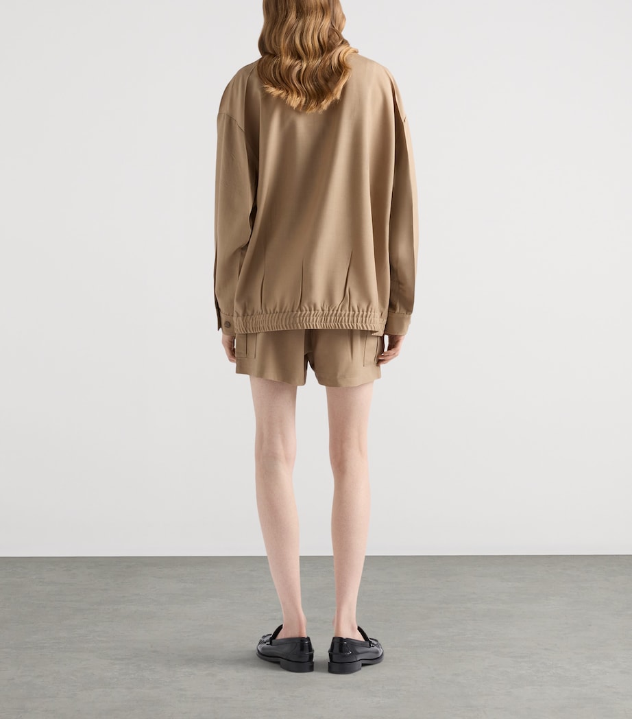 Prada Womens Wool-Mohair Tailored Jacket Brown Image 5