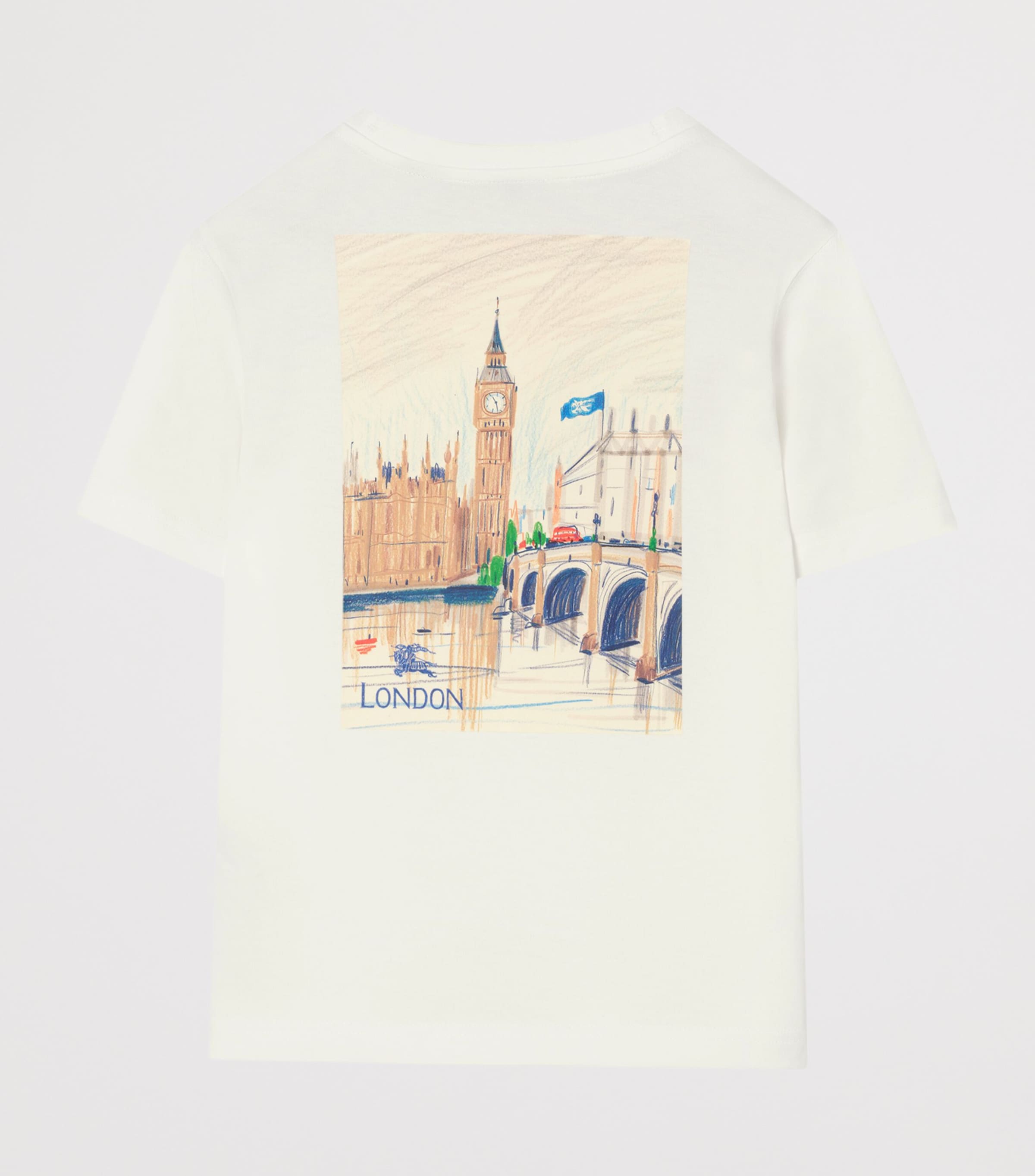 Burberry Kids Cotton London Bear T-Shirt (4-12 Years) Chalk White Image 2