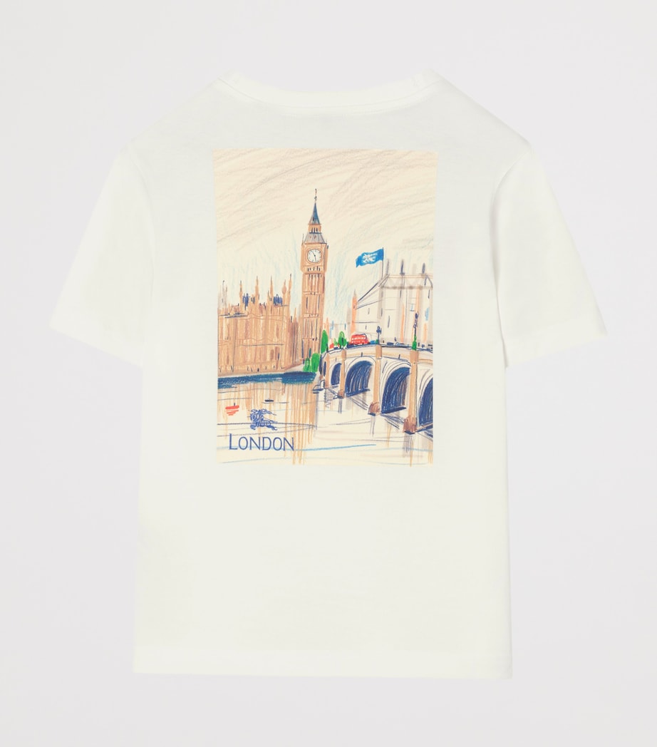 Burberry Kids Cotton London Bear T-Shirt (4-12 Years) Chalk White Image 2