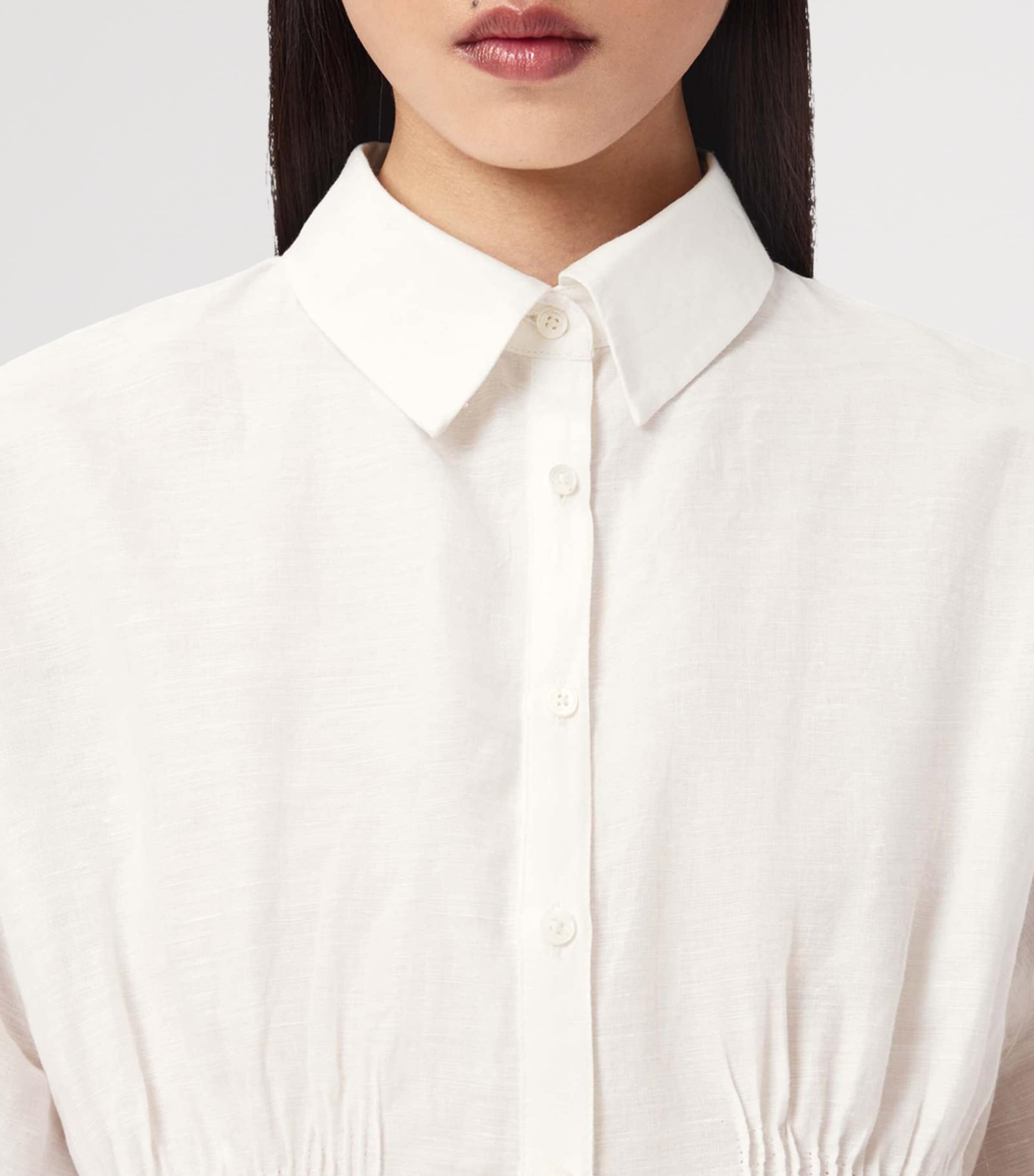 AllSaints Womens Linen-Cotton Carol Shirt White Image 5