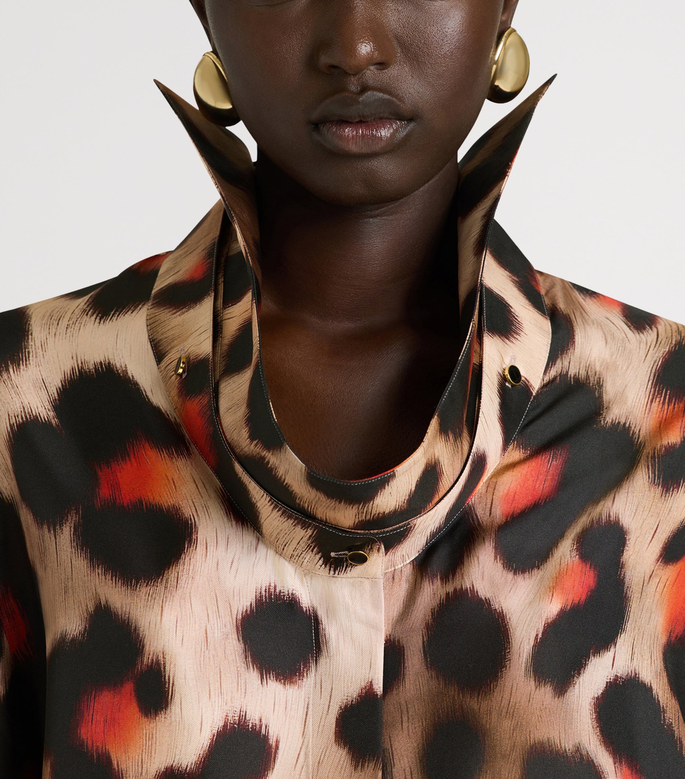 Givenchy Womens Silk Leopard Deconstructed Blouse Image 8