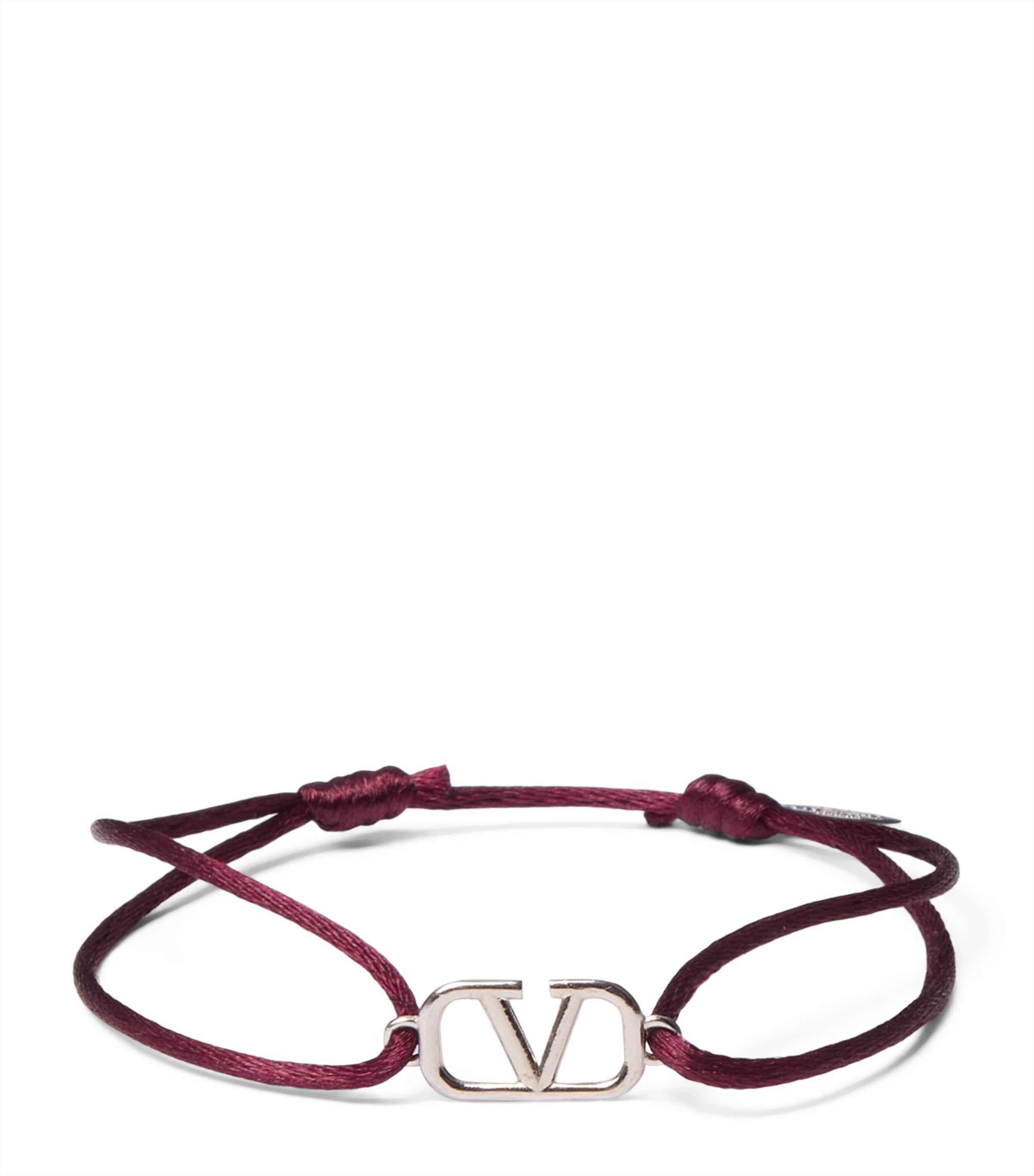 Valentino V Logo Slim Adjustable Bracelet In Red