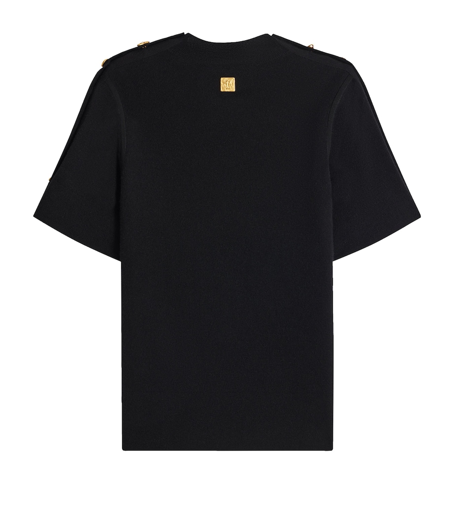 Schiaparelli Womens Cashmere-Blend Bijoux Buttons Sweater Black Image 2