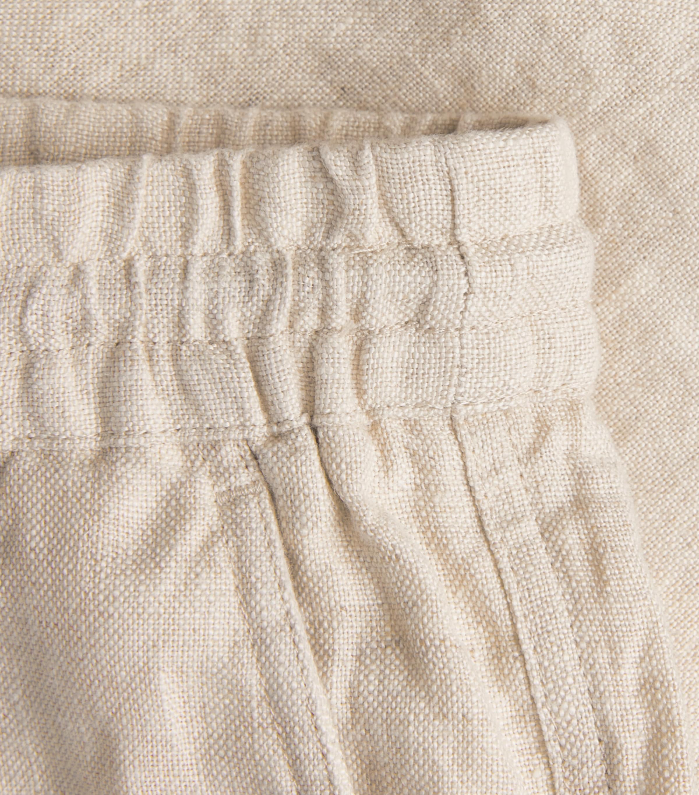 NN07 Mens Linen Drawstring Gregor Shorts Oat Image 6
