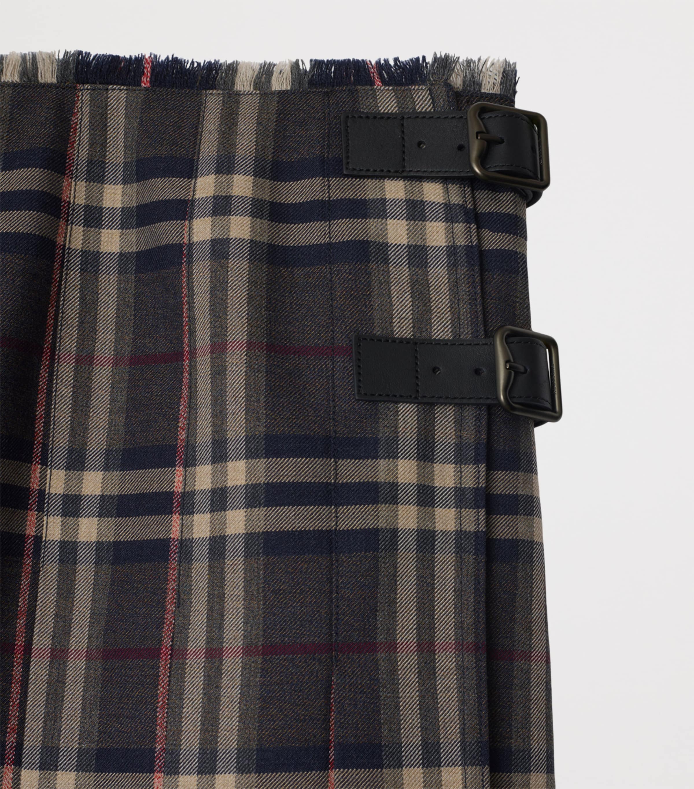 Wool Check Kilt Mini Skirt FIGBK AMETHYST IP C Image 5