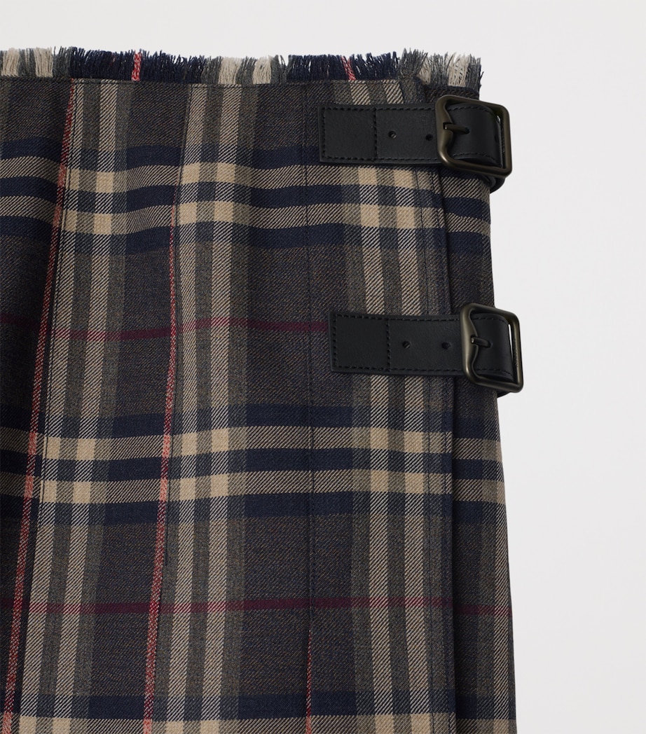 Wool Check Kilt Mini Skirt FIGBK AMETHYST IP C Image 5