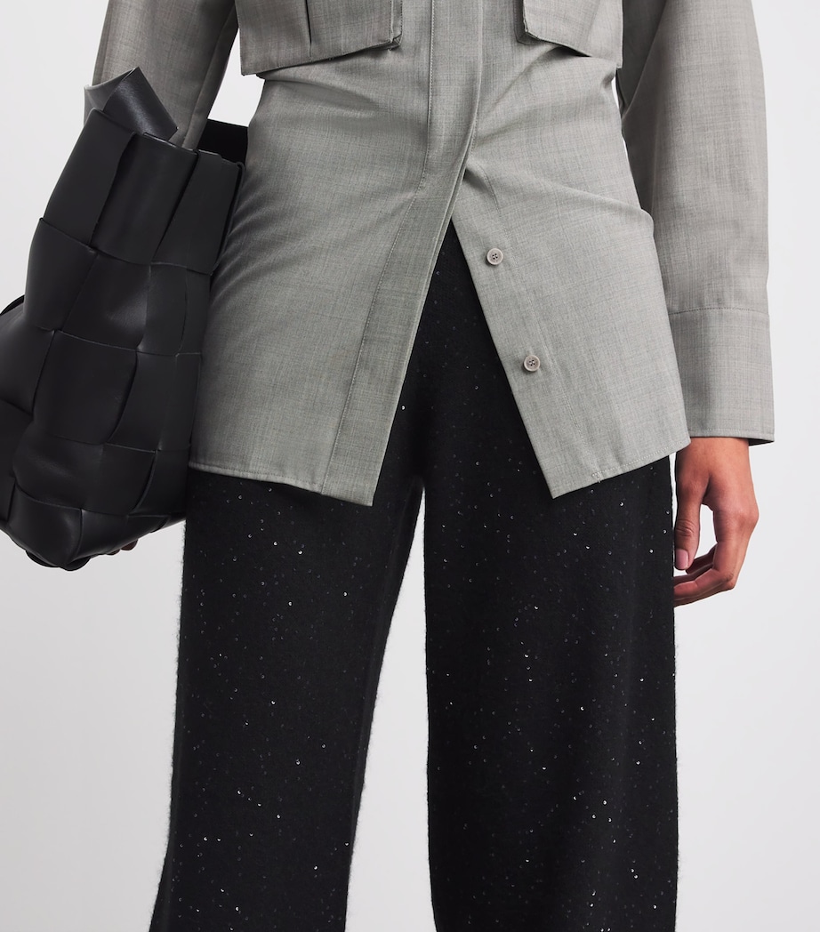 Wool-Silk-Blend Sequin Trousers 825 NERO Image 6
