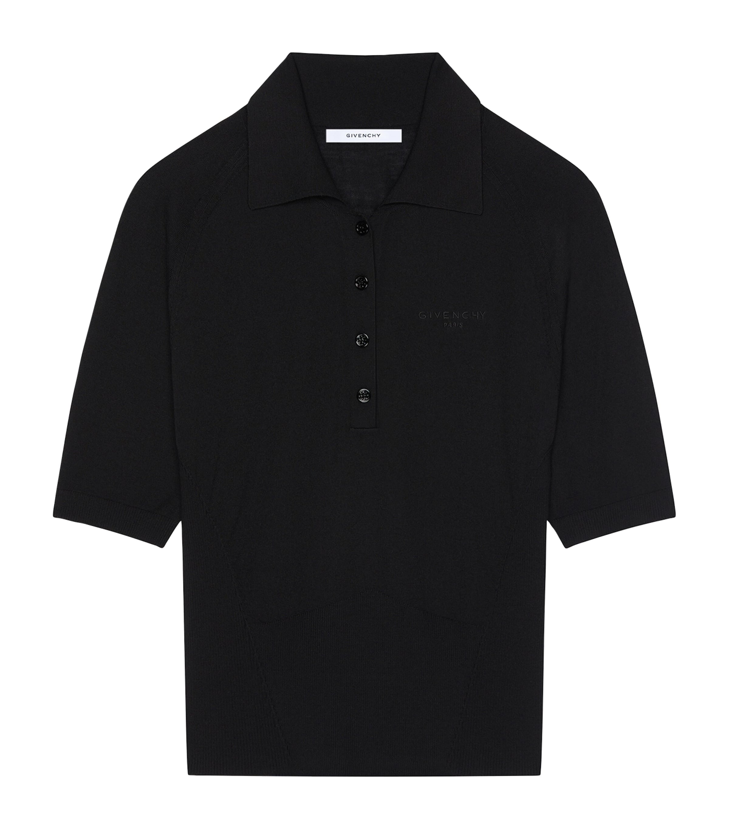 Givenchy Womens Wool Logo Polo Shirt Black Image 1