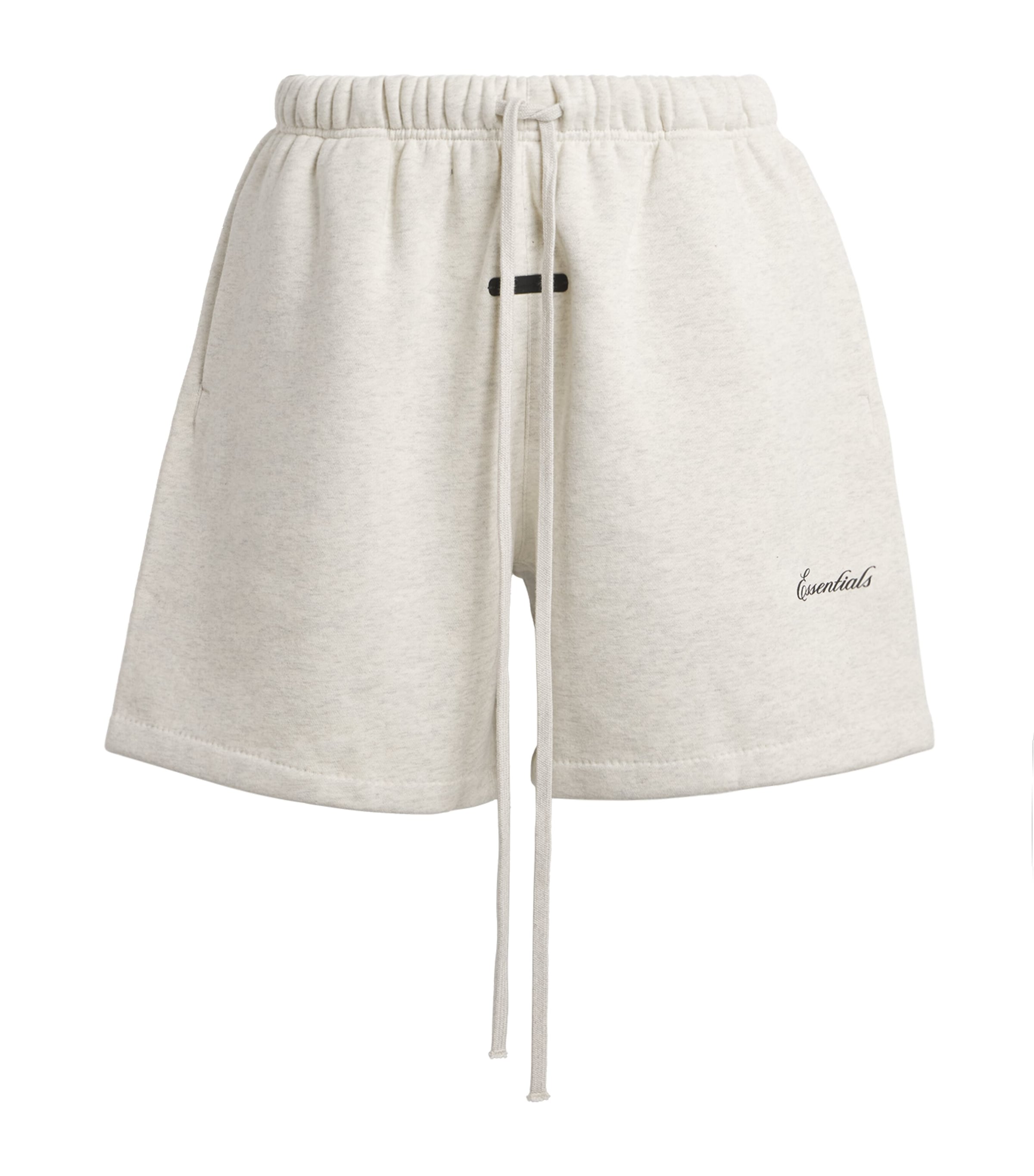 FEAR OF GOD ESSENTIALS Mens Classic Script Logo Shorts Oatmeal Heather/lght Image 1