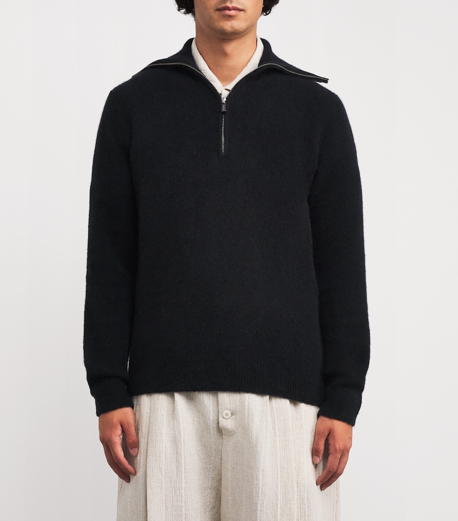 Wool Quarter-Zip Sweater 170 NAVY Image 3