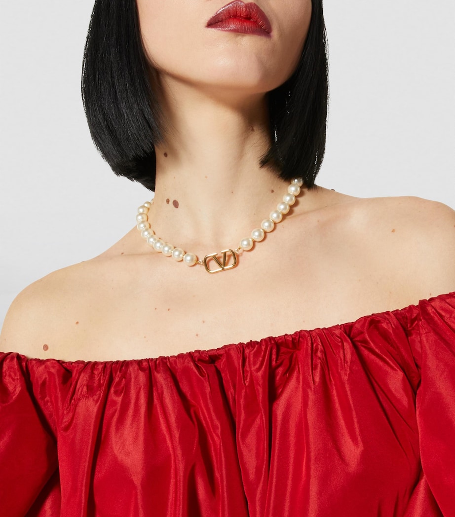 VLOGO Signature Pearl Necklace 0O3 Image 4