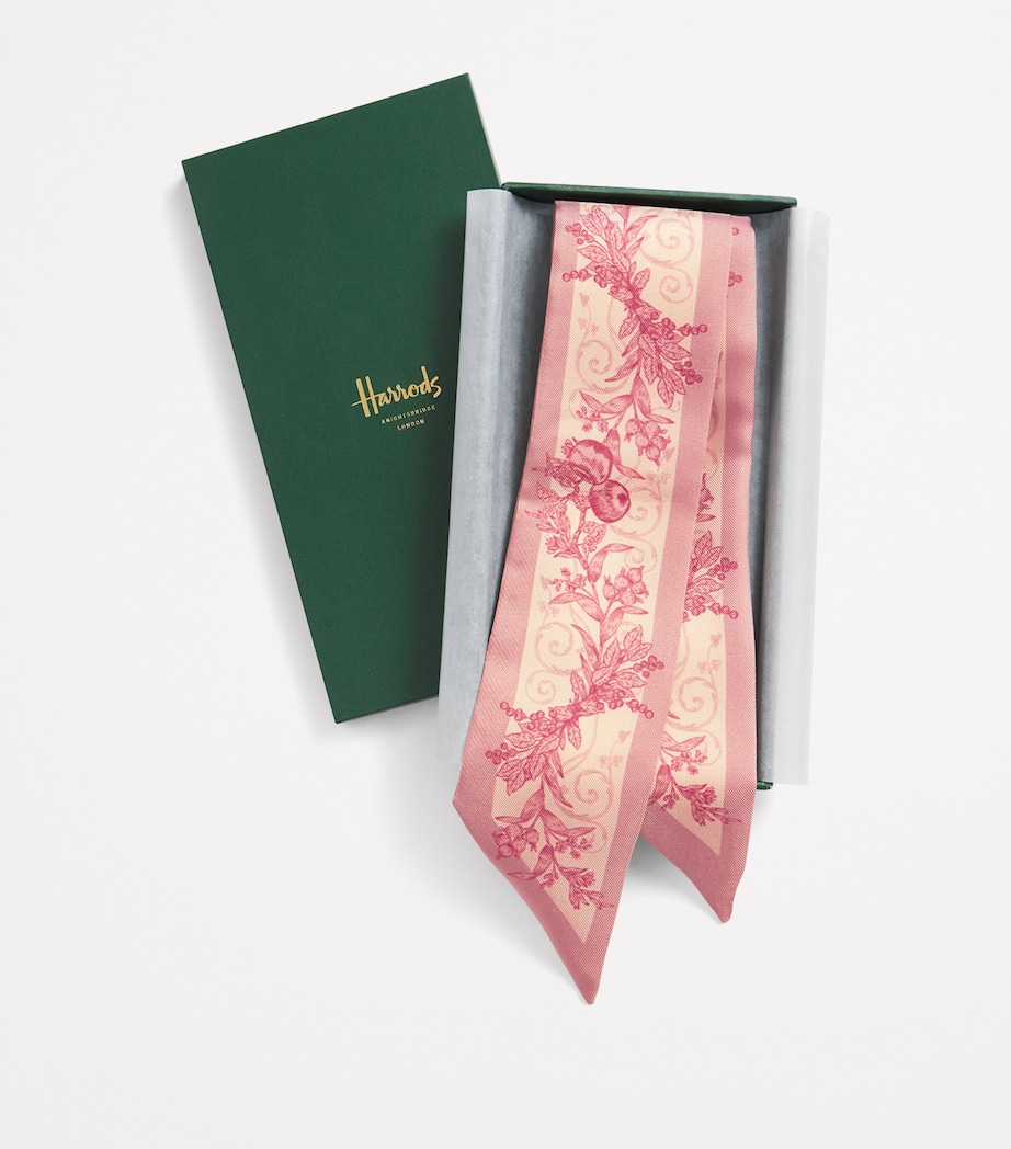 Silk Menagerie Print Scarf PINK Image 6