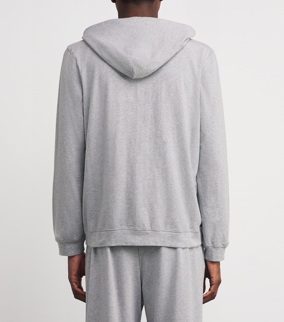 Cotton-Blend Lounge Zip-Up Hoodie HEATHER GREY Image 4