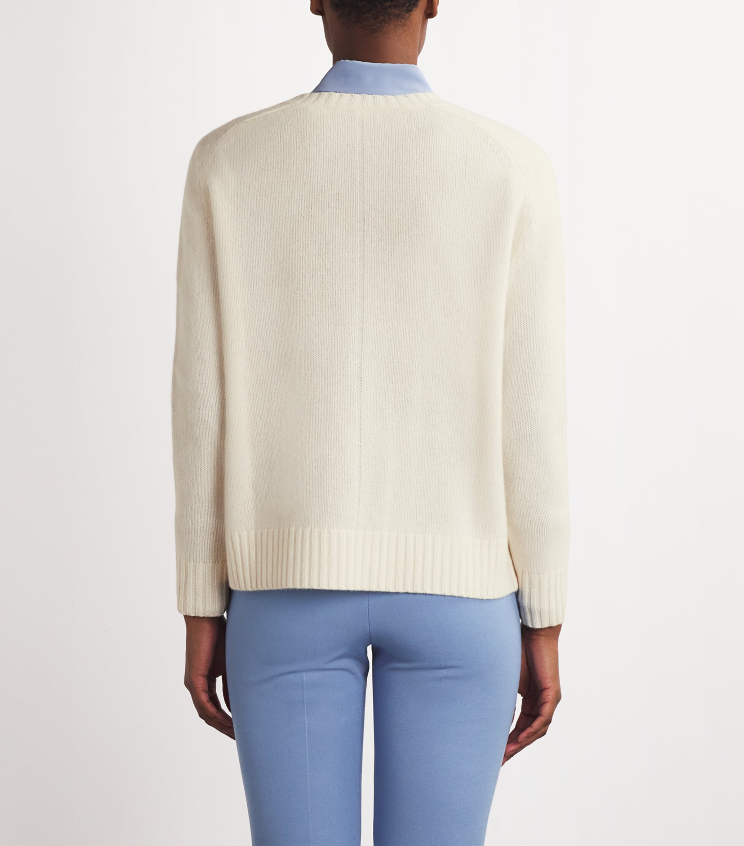 Open Cashmere Round-Neck Sweater IVORY Image 4