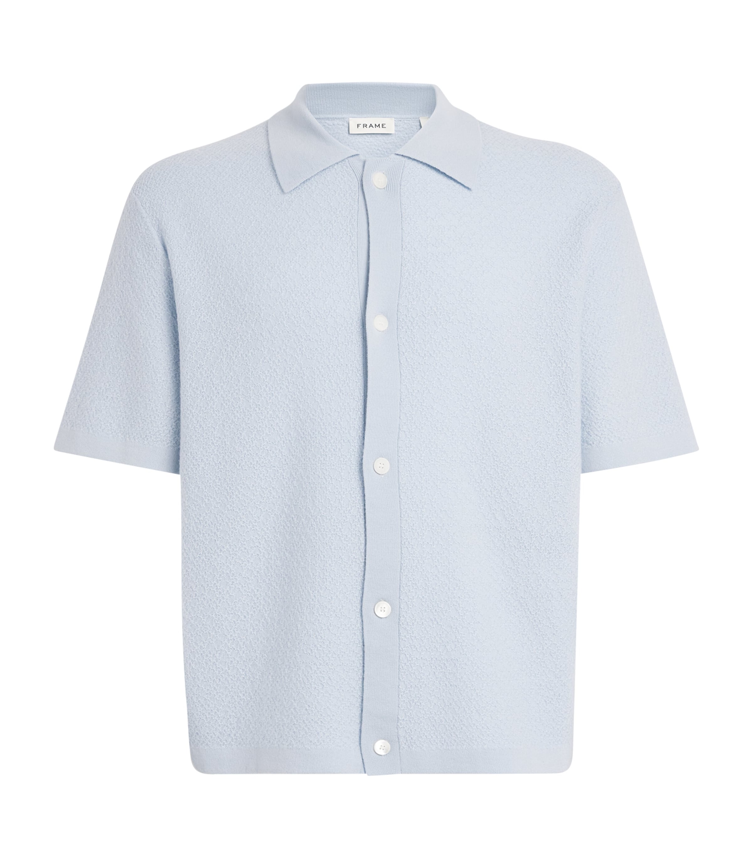 FRAME Mens Wool Short-Sleeve Cardigan Pale Blue Image 1