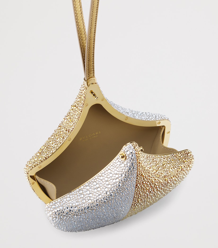 Crystal-Embellished Ginkgo Clutch Bag BEIGE MEDIUM Image 2