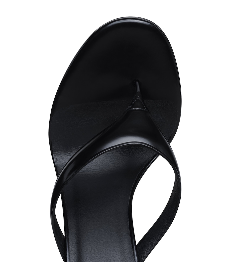 Alaïa Leather Infradito Heeled Sandals 90 Black Image 4