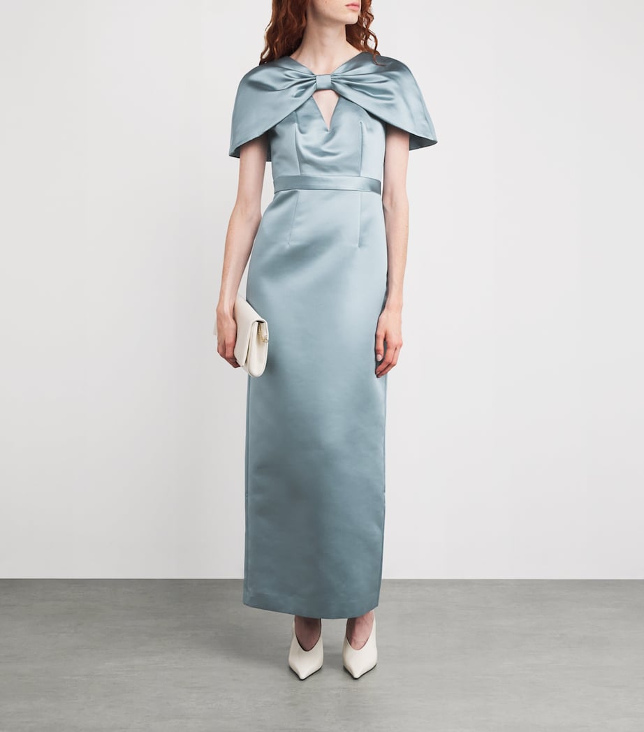 Satin Bow Anita Maxi Dress POWDER BLUE Image 2