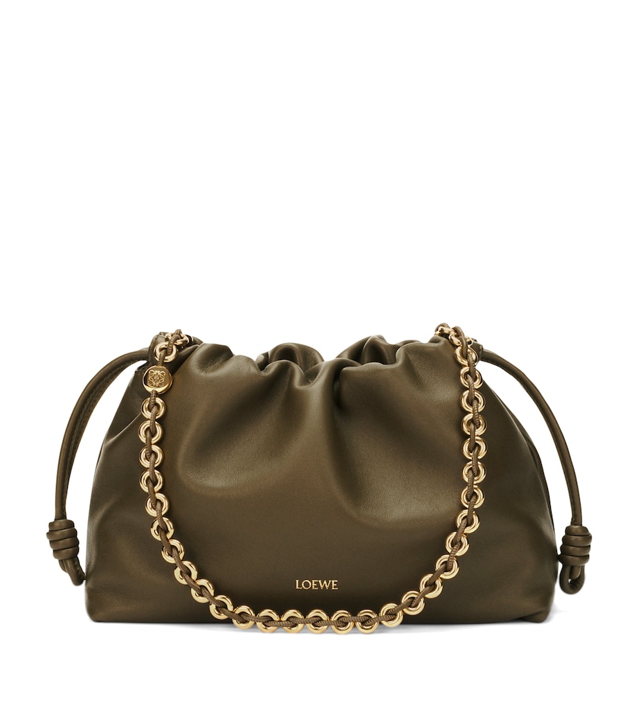 Leather Flamenco Purse DARK KHAKI GREEN Image 1