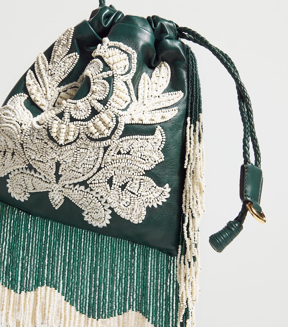 Leather Fringed Embellished Shoulder Bag V0403 Image 6