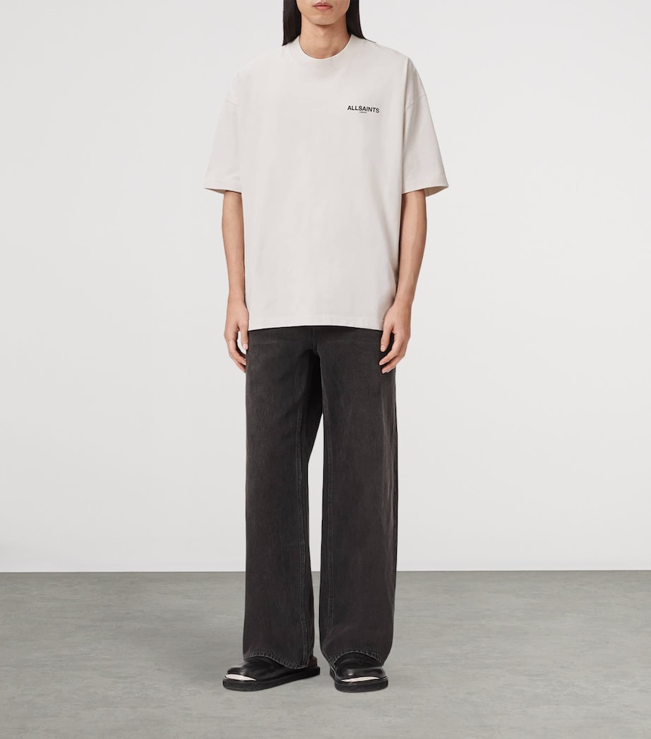 AllSaints Mens Organic Cotton Hallis T-Shirt Dusk White Image 2