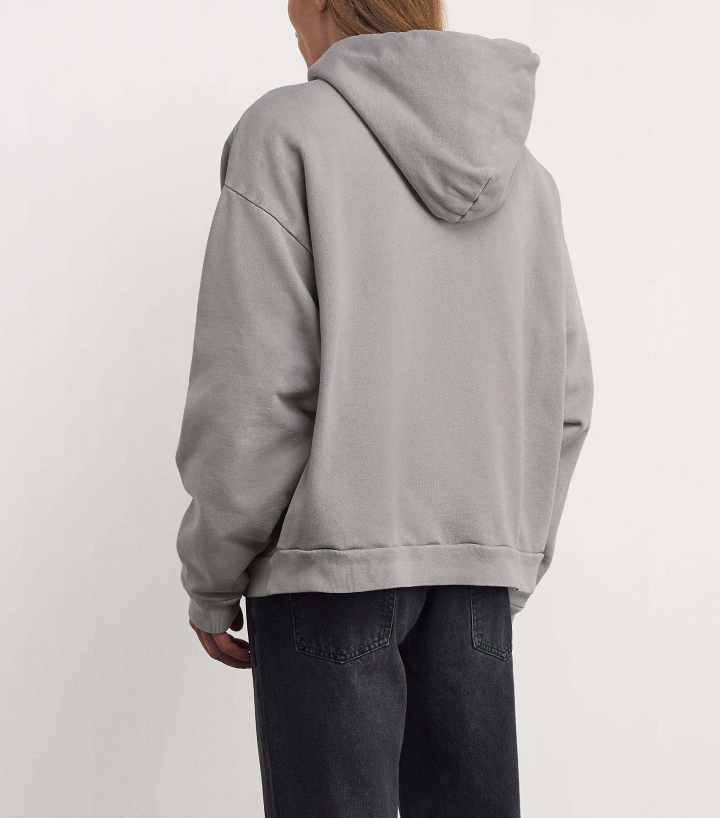AGOLDE Mens Cotton Salford Hoodie Refect Greyish Taupe Image 4