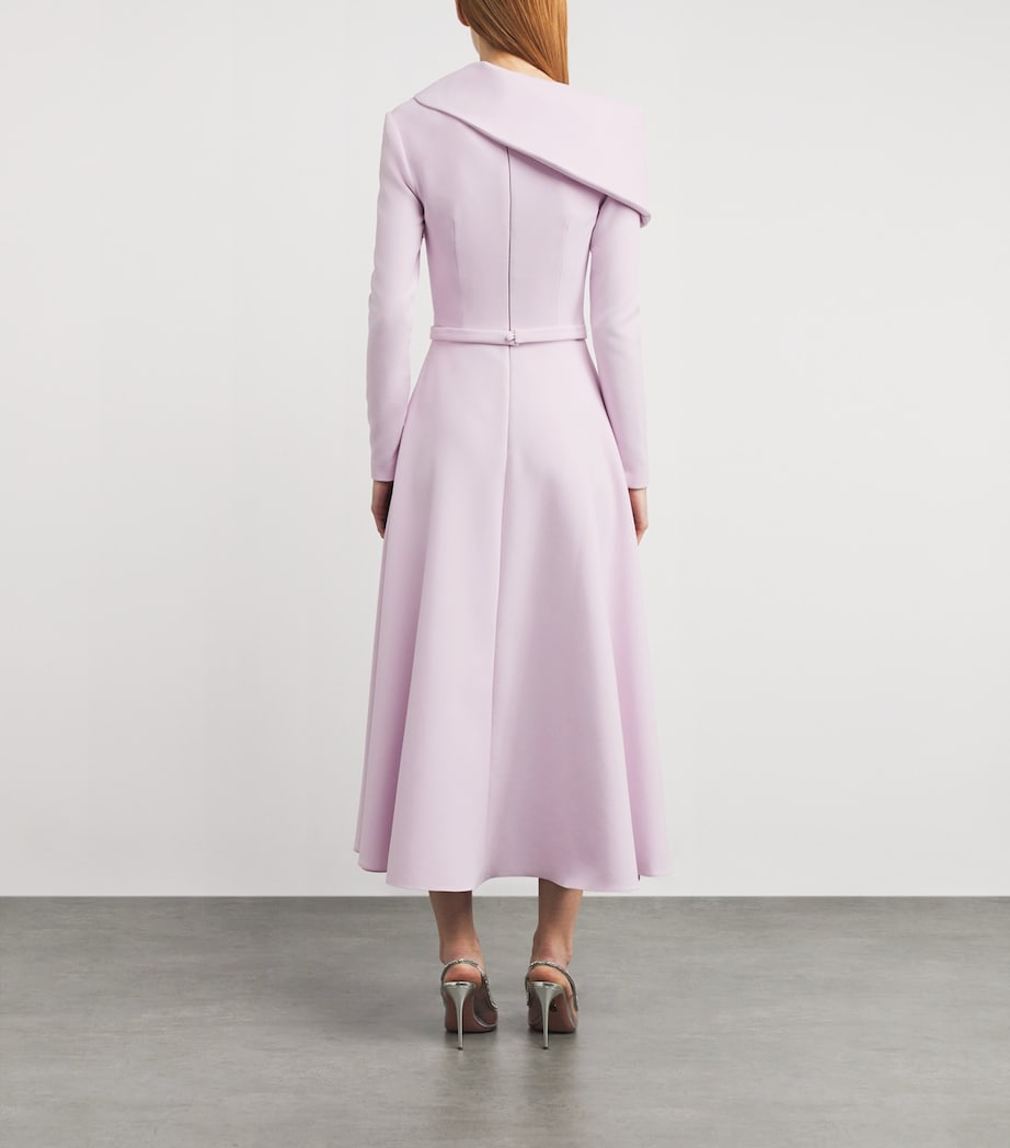 Safiyaa Womens Crepe Odelle Midi Dress Lilac Snow Image 3