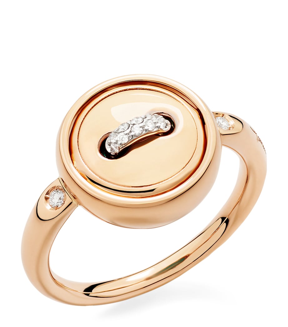 Rose Gold, Diamond and Turquoise Pom Pom Dot Ring DB0TU Image 1