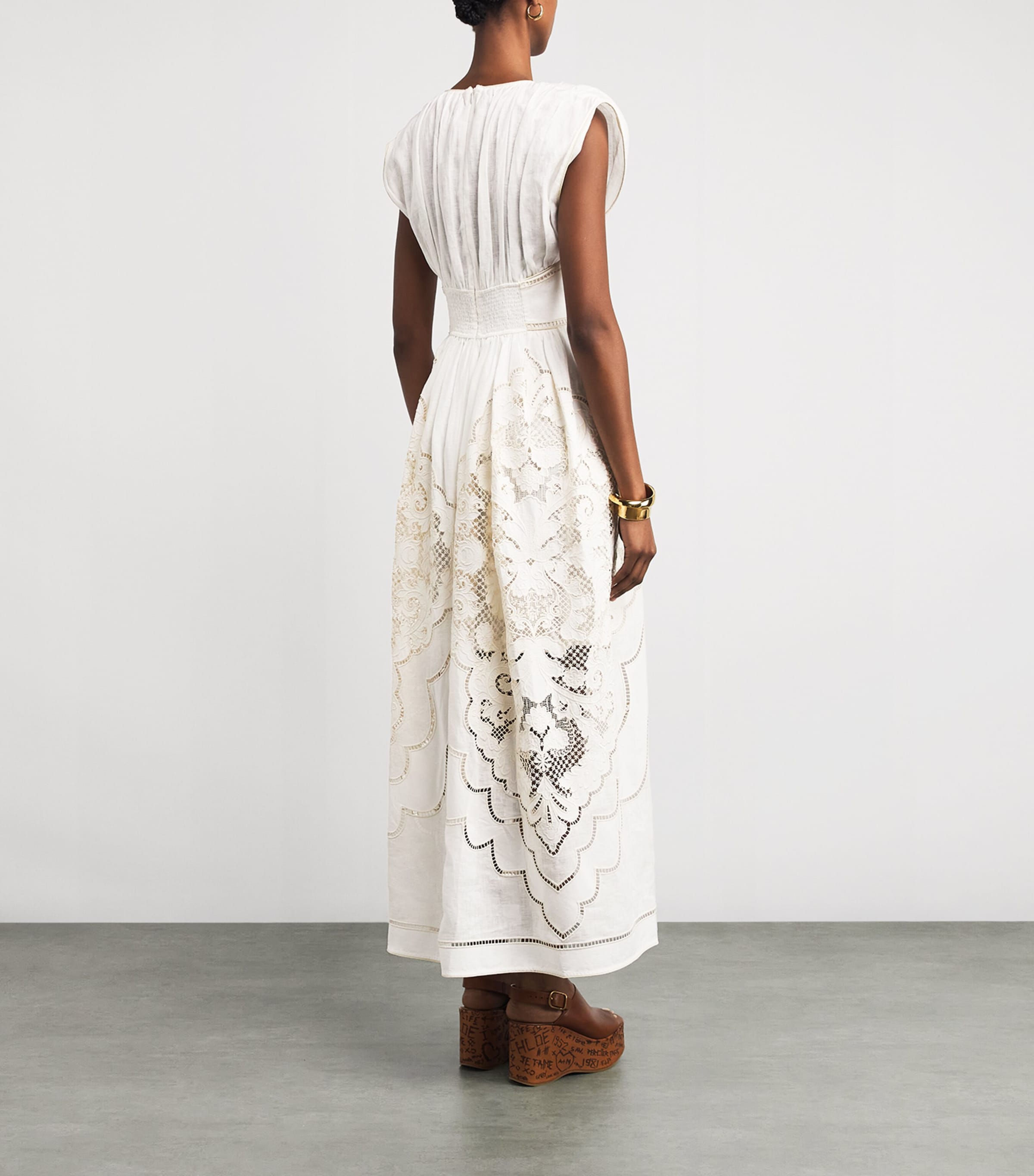 Linen Daylight Maxi Dress CREAMCRM Image 3