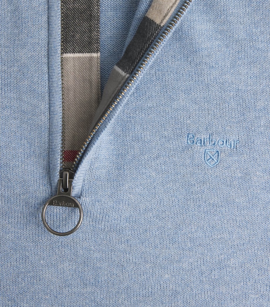 Cotton Half-Zip Sweater DARK CHAMBRAYBL14 Image 5