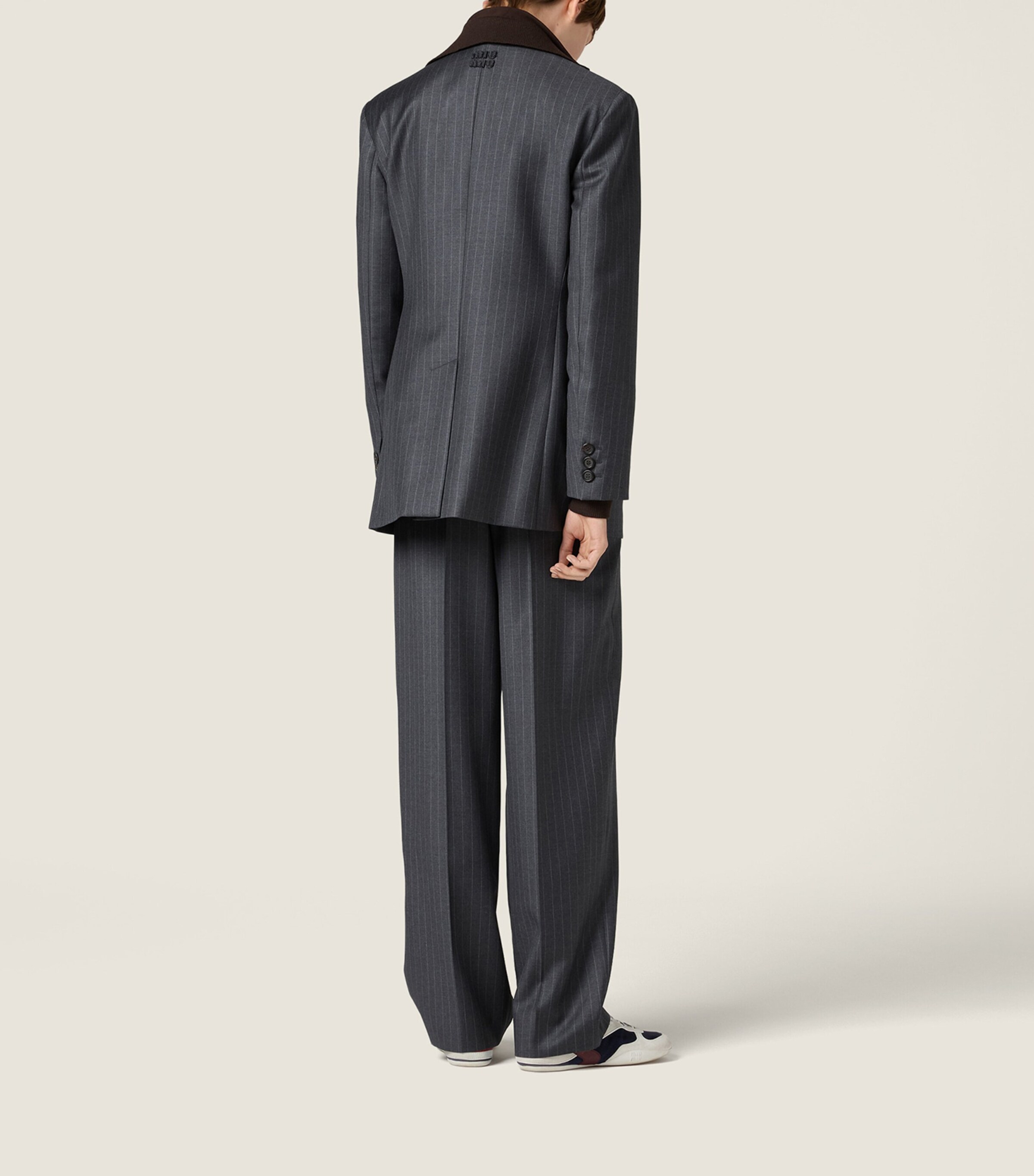 Wool Pinstripe Blazer F0480 Image 3