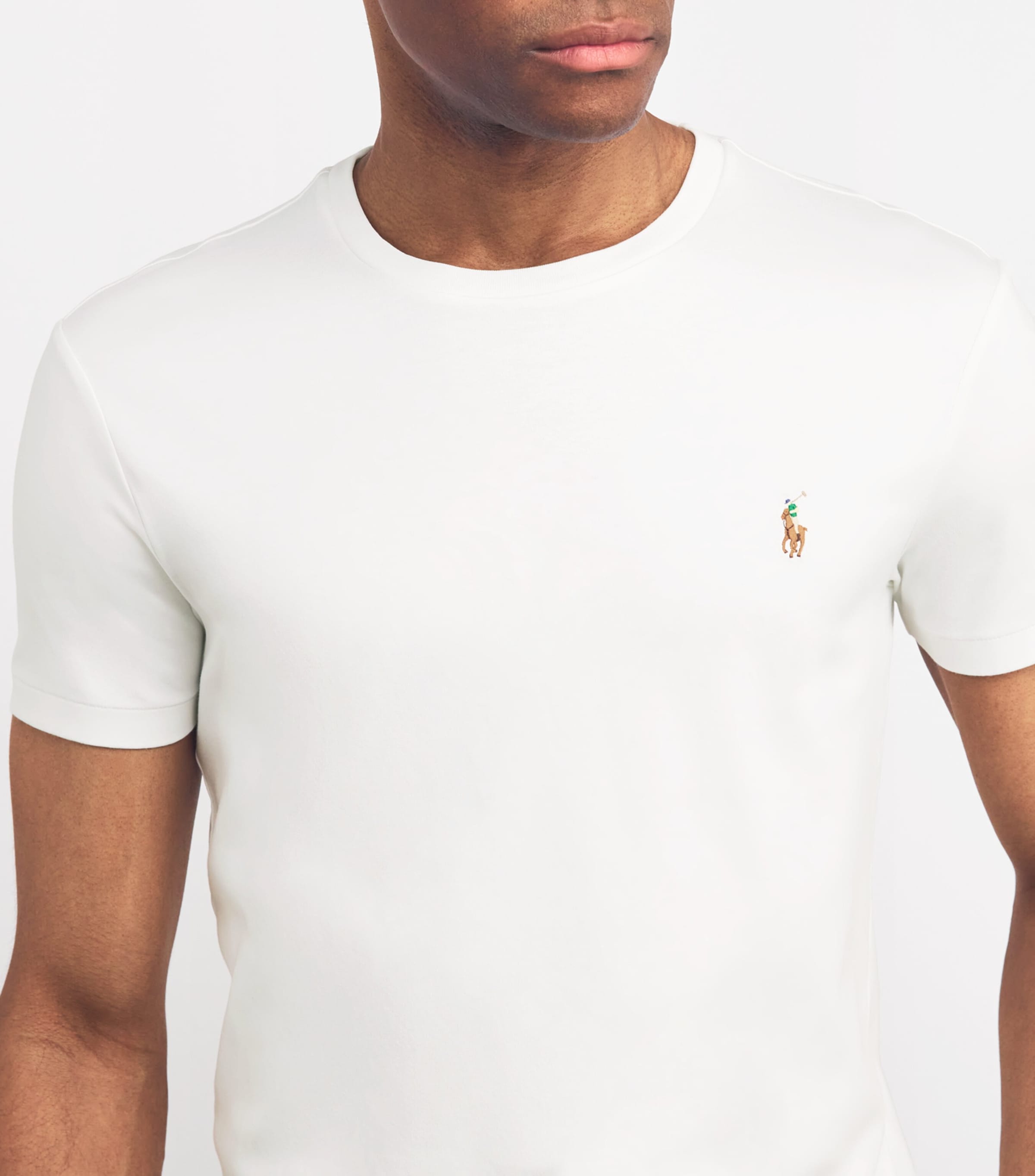 Pima Cotton Polo Pony T-Shirt WHITE Image 6