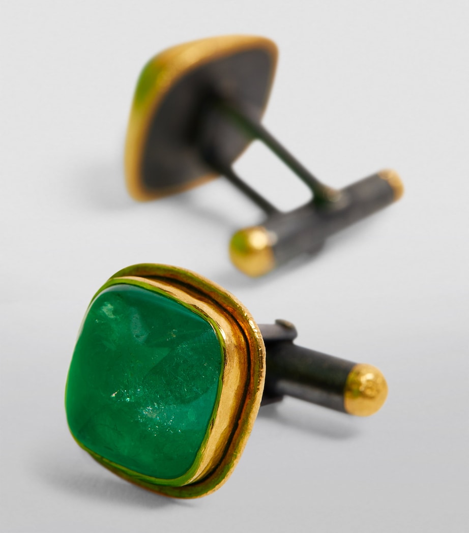 Gold and Emerald Cufflinks GOLD/EMERALD Image 5