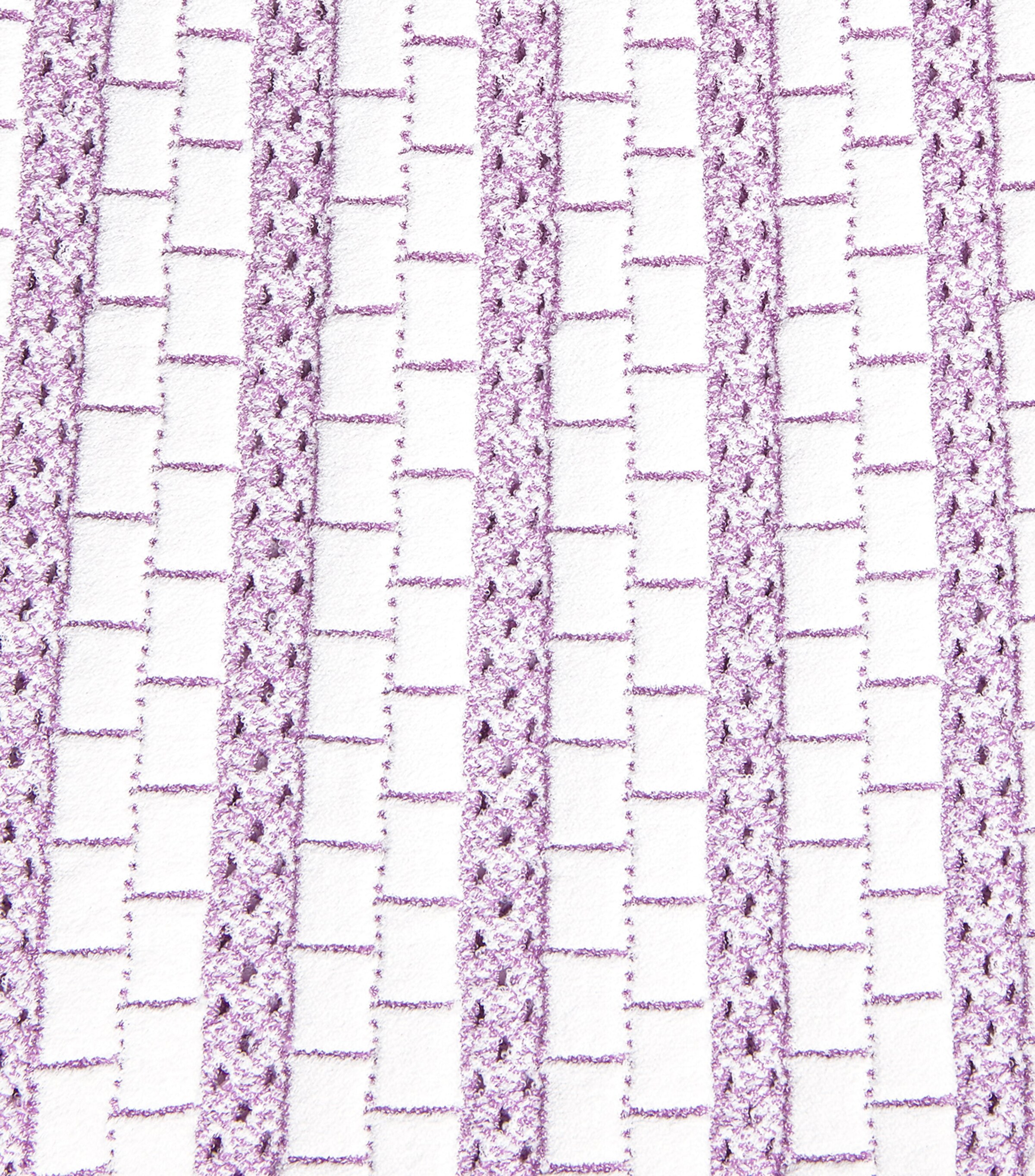 VALENTI Womens Openwork Knit Margherita Midi Dress White Lilac Image 6