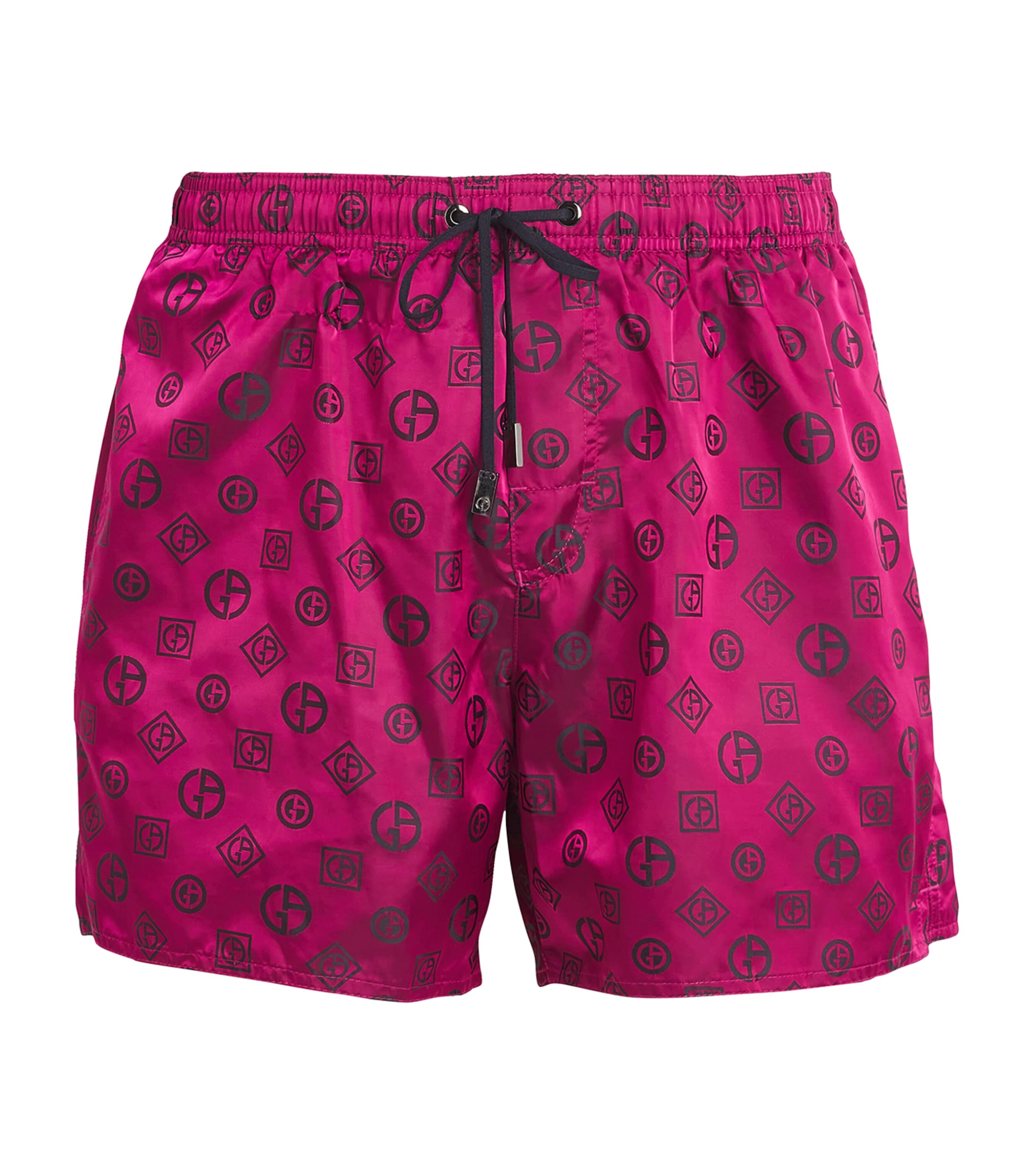 Shop Giorgio Armani Jacquard Print Swim Shorts In Pink