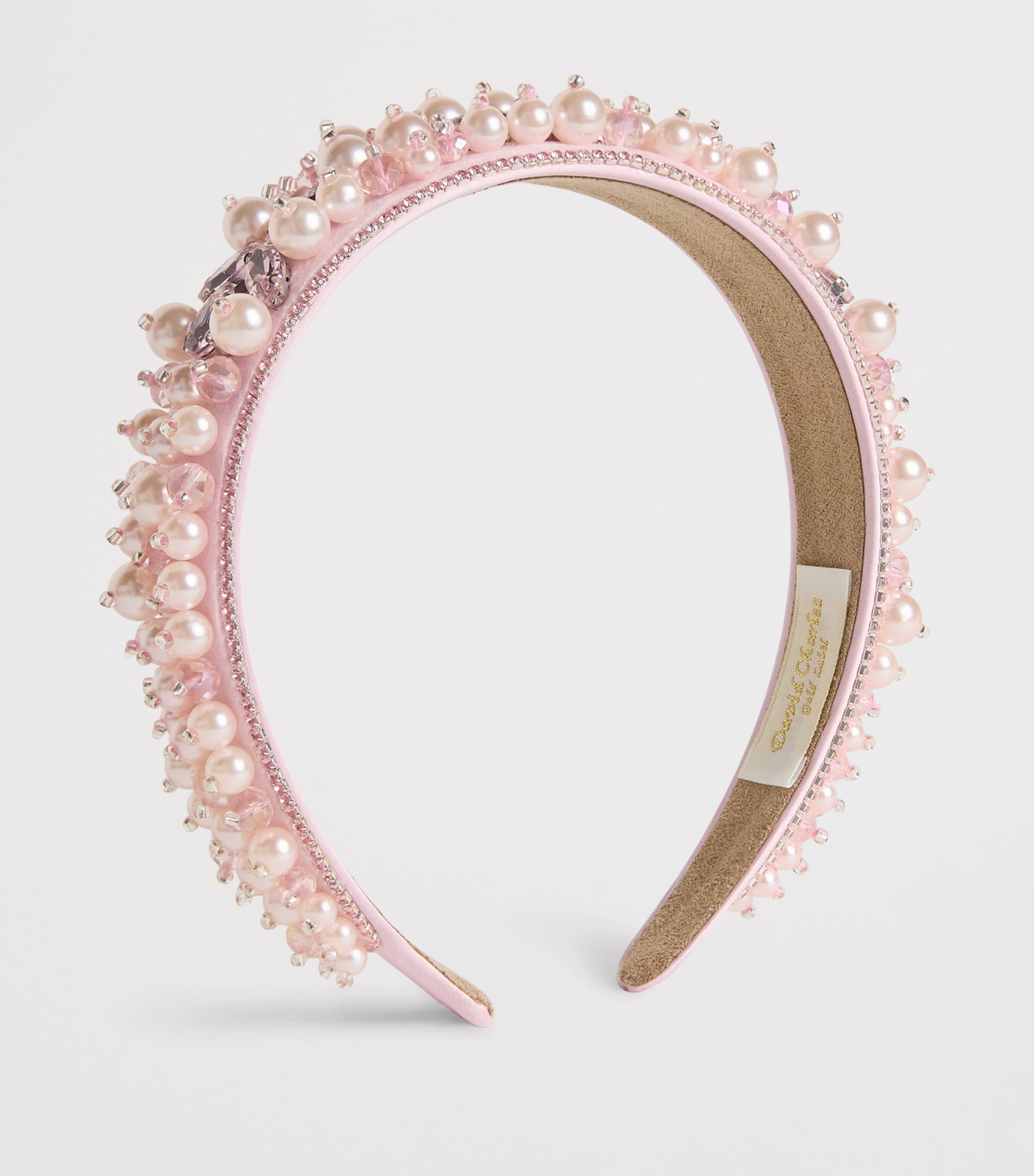Faux Pearls and Crystal Headband X-PINK Image 2