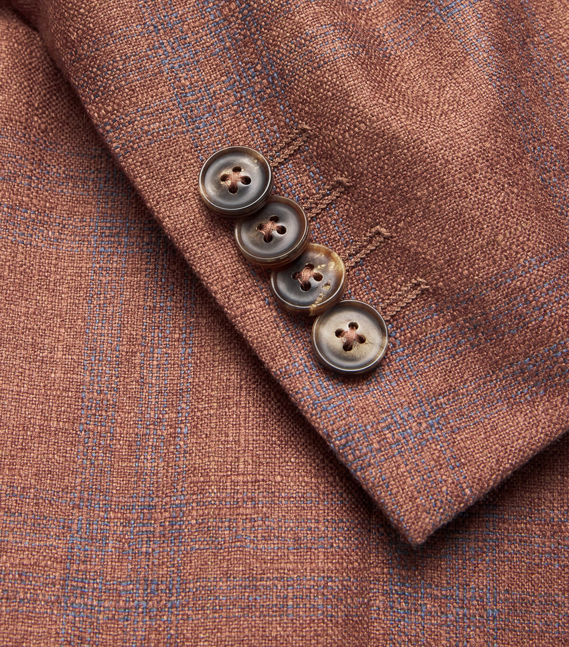 Canali Mens Silk-Cashmere Check Blazer Image 5