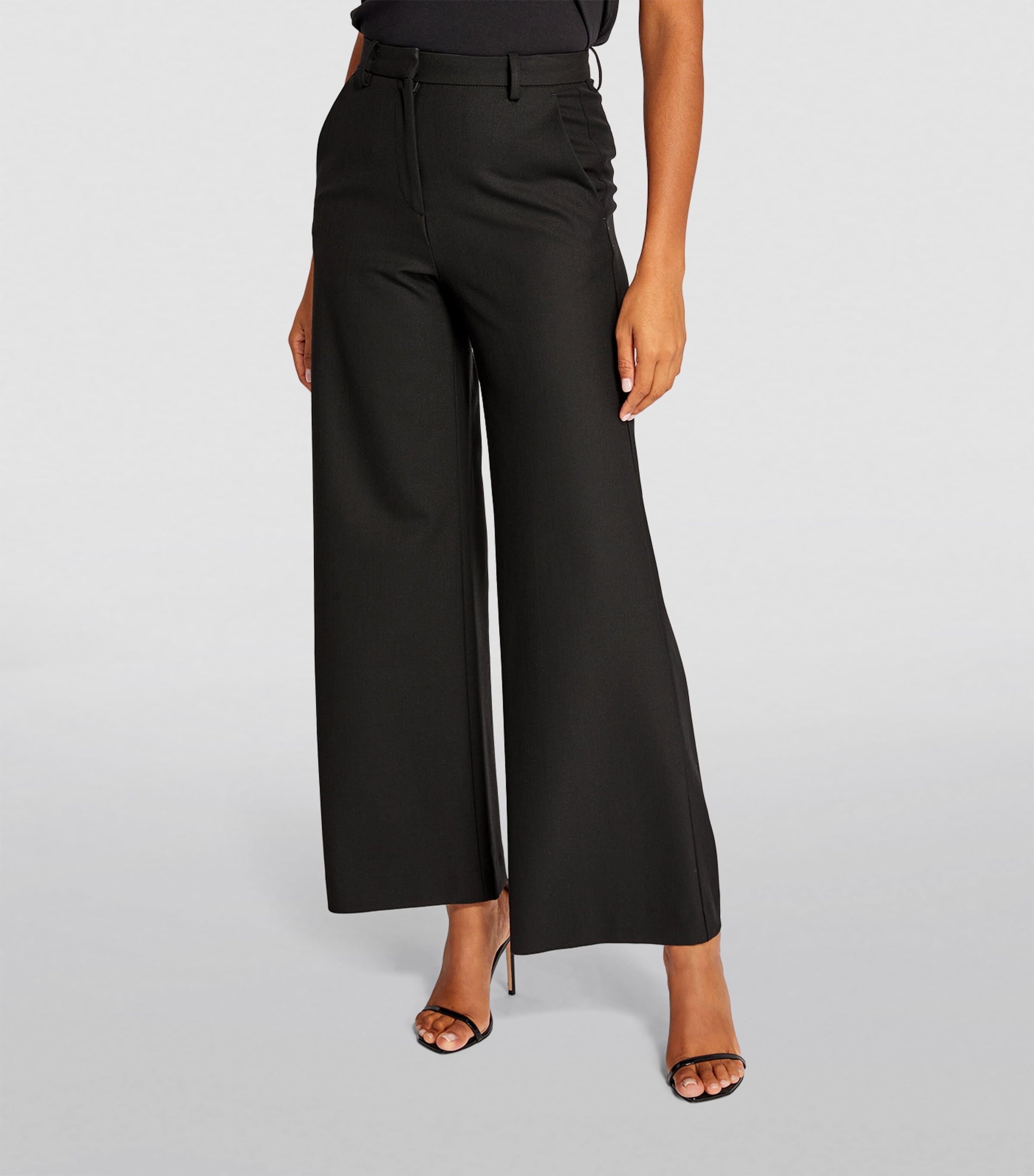 Flared Tailored Trousers BLACK Image 3